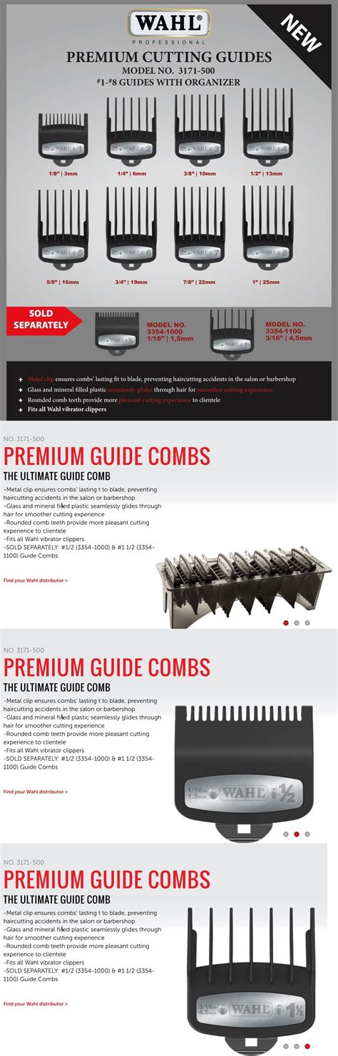 wahl hair clipper guides|wahl guard size chart.